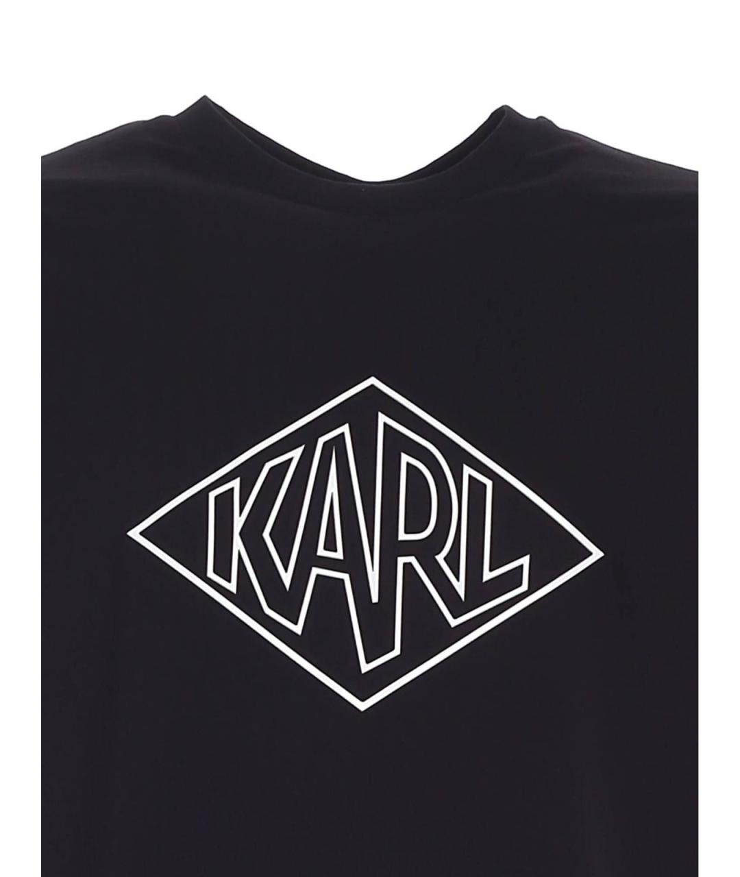 KARL LAGERFELD Черная хлопковая футболка, фото 3