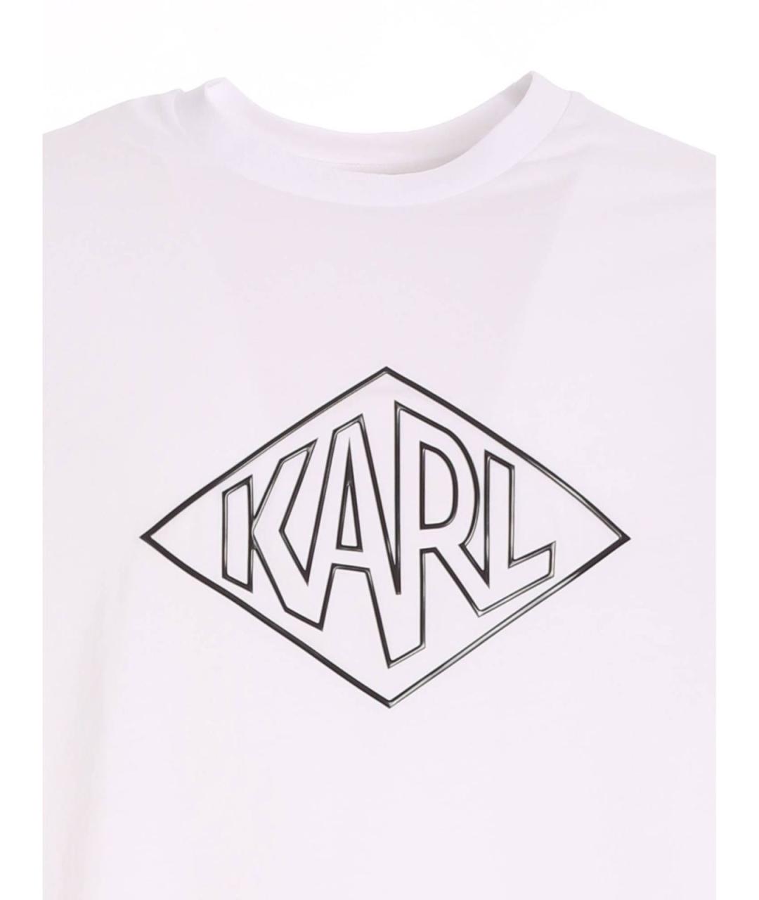 KARL LAGERFELD Белая хлопковая футболка, фото 3