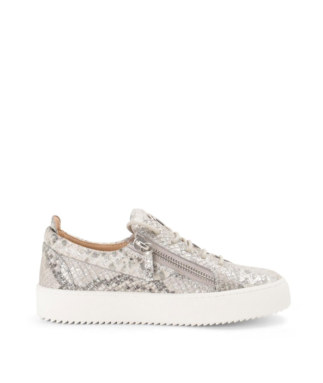 GIUSEPPE ZANOTTI DESIGN Серые кожаные кеды, фото 1