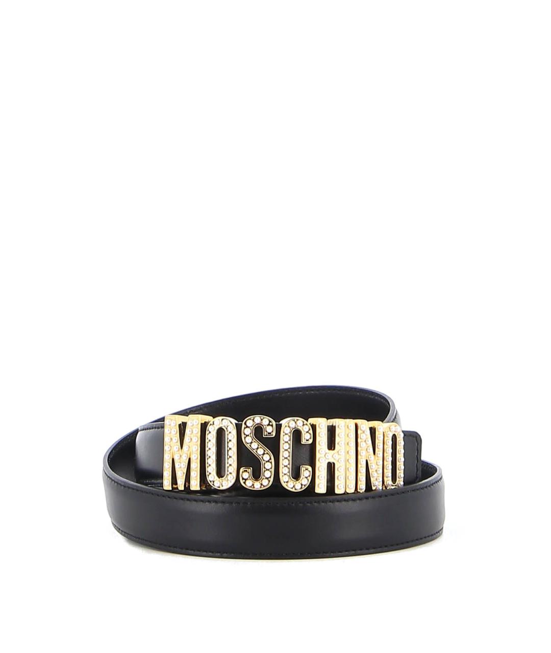 MOSCHINO Черный кожаный ремень, фото 3