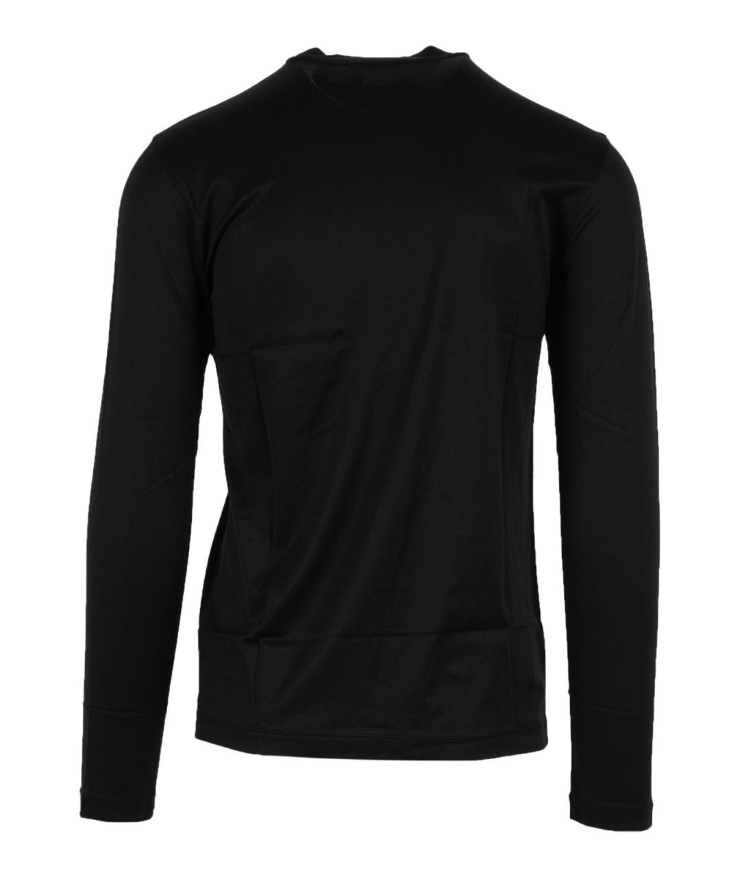 EMPORIO ARMANI Черная хлопковая футболка, фото 2