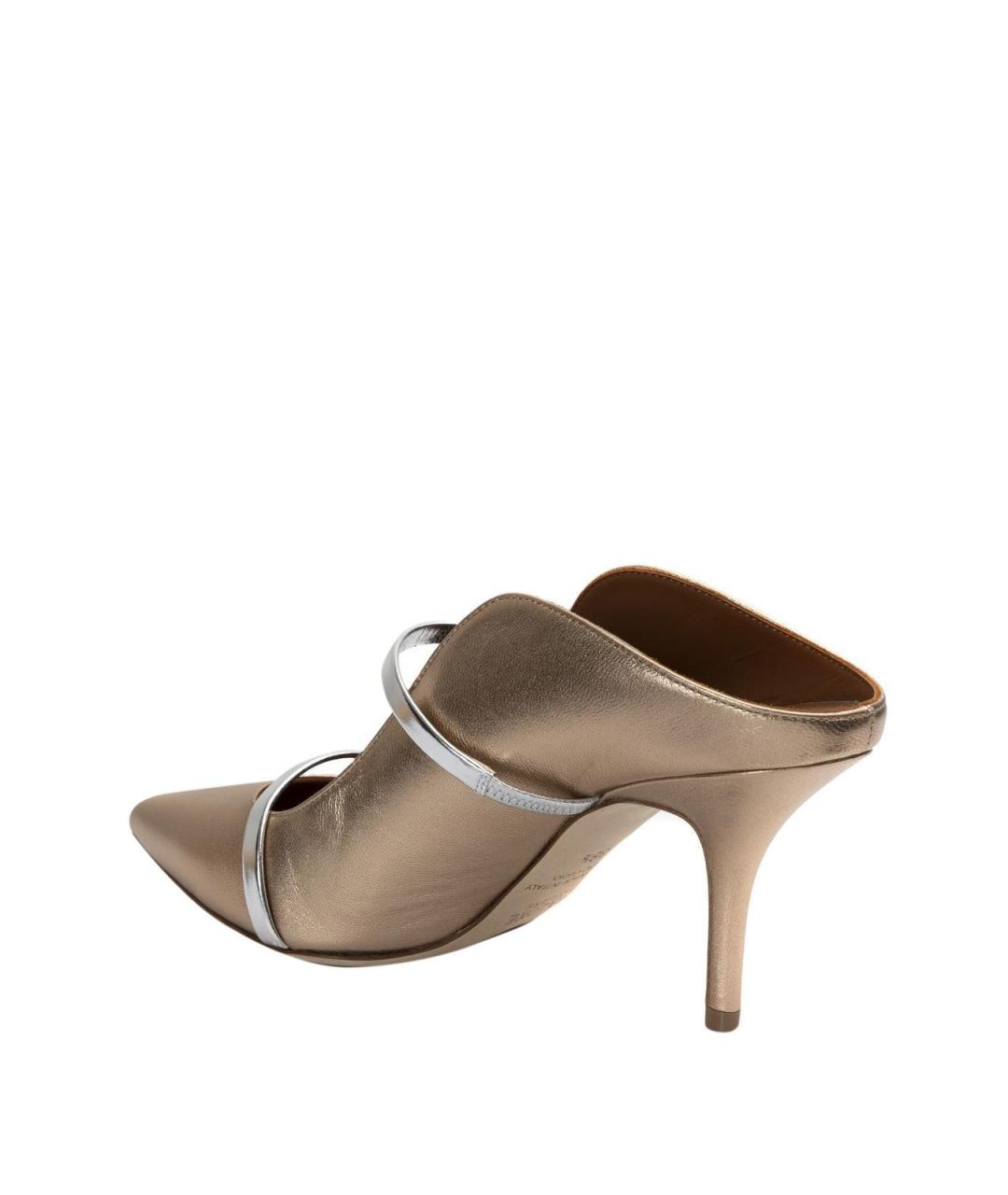 MALONE SOULIERS Золотые кожаные мюли, фото 2