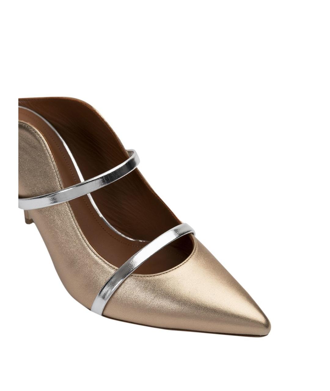 MALONE SOULIERS Золотые кожаные мюли, фото 4