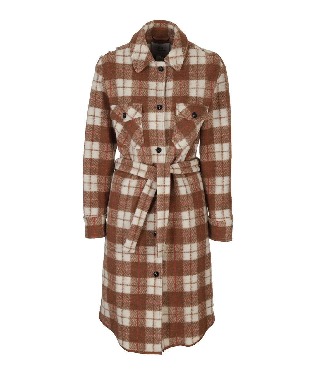 WOOLRICH Коричневое шерстяное пальто, фото 1
