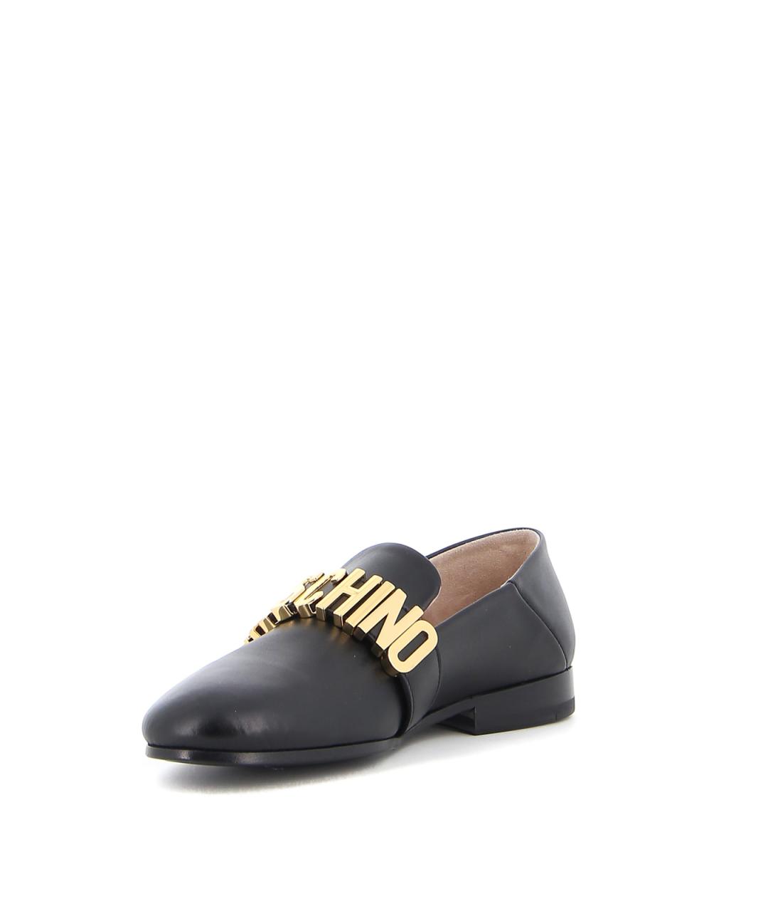 MOSCHINO Черные кожаные лоферы, фото 3