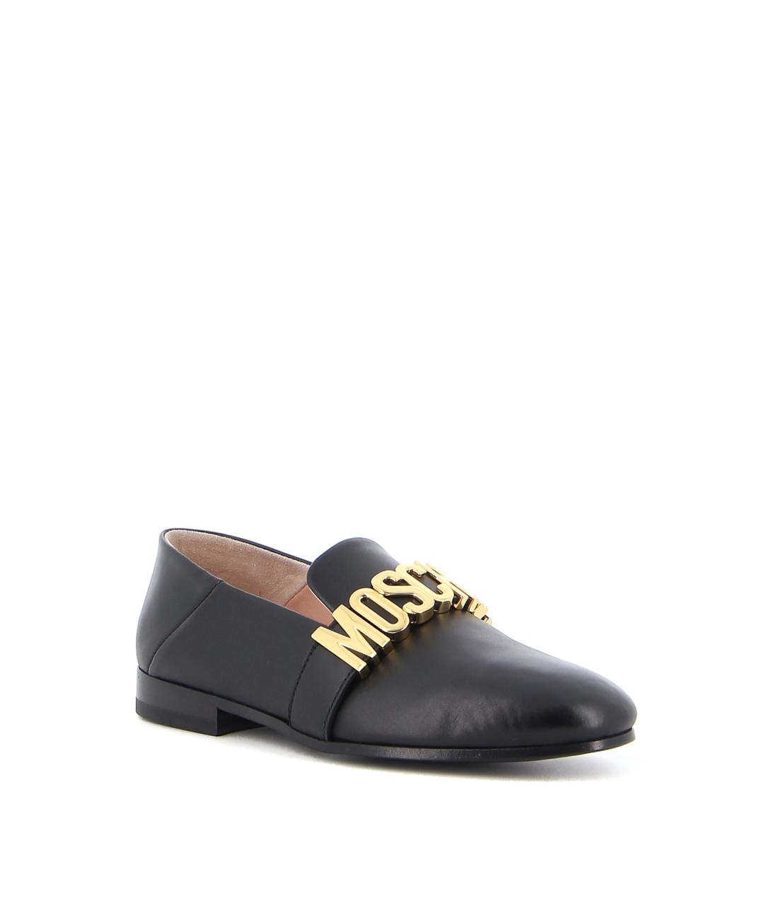 MOSCHINO Черные кожаные лоферы, фото 2