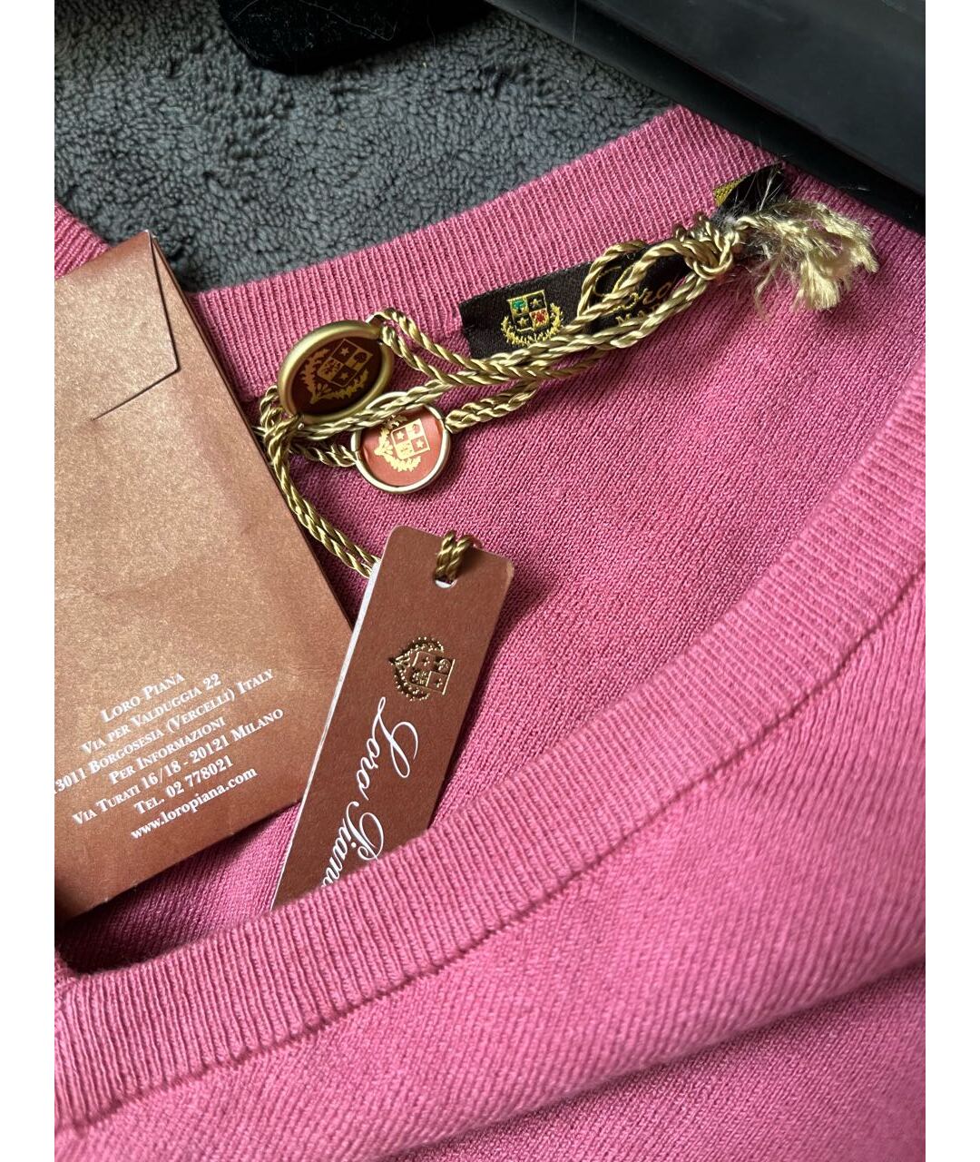 LORO PIANA Розовый хлопковый джемпер / свитер, фото 3