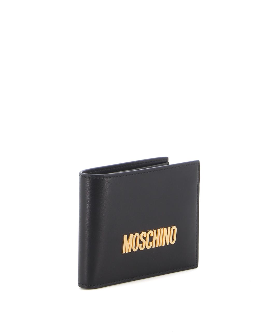 MOSCHINO Черный кожаный кошелек, фото 2