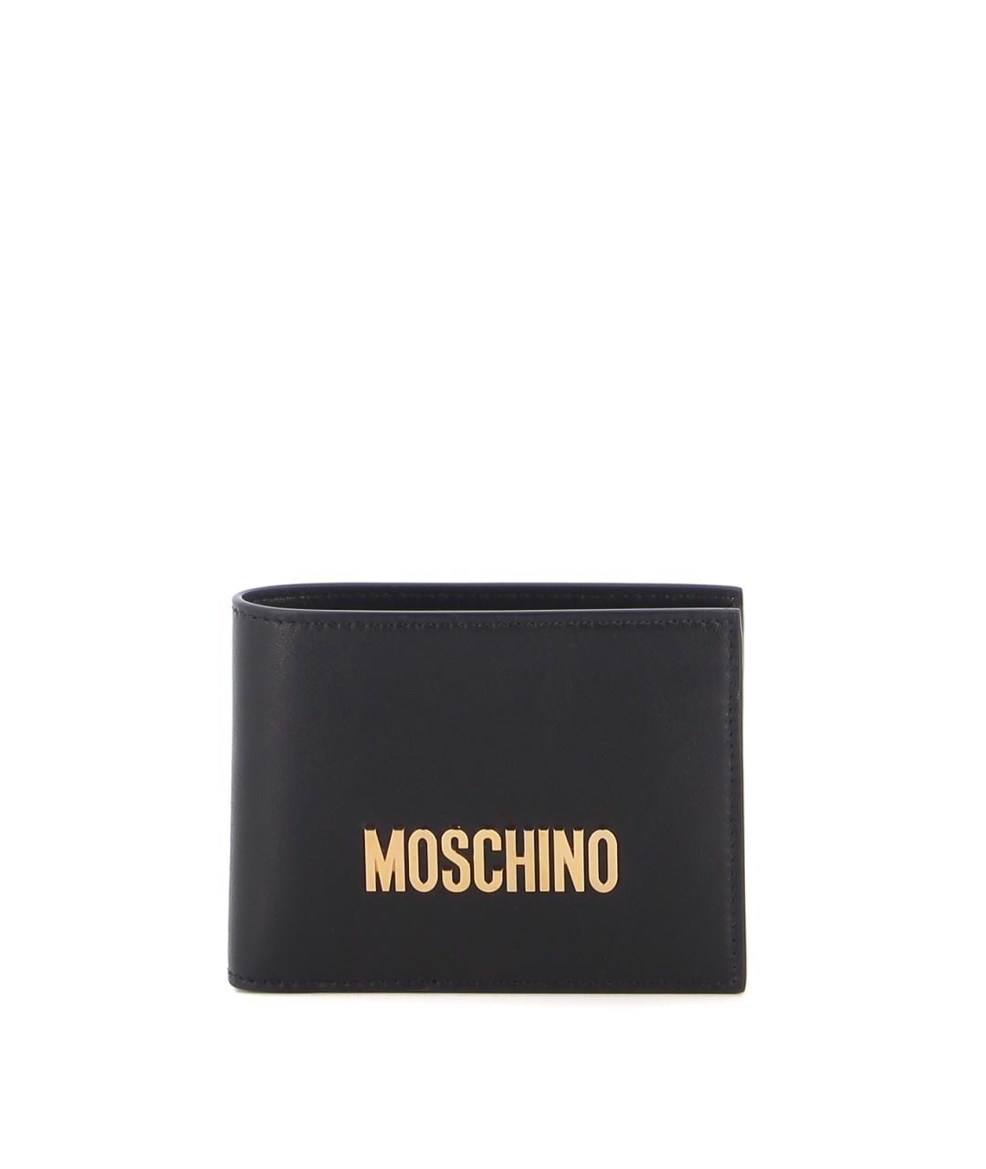 MOSCHINO Черный кожаный кошелек, фото 1