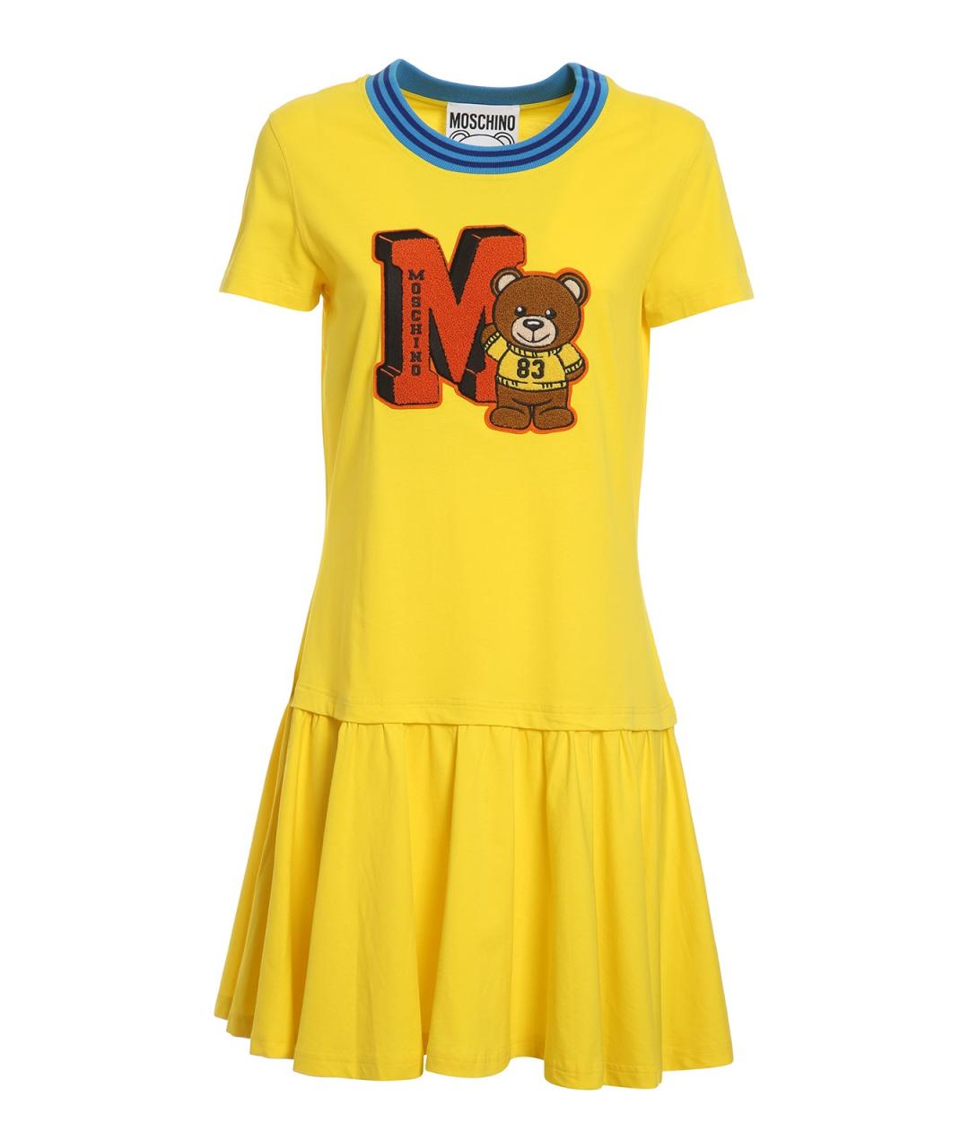 MOSCHINO Желтое хлопковое повседневное платье, фото 1
