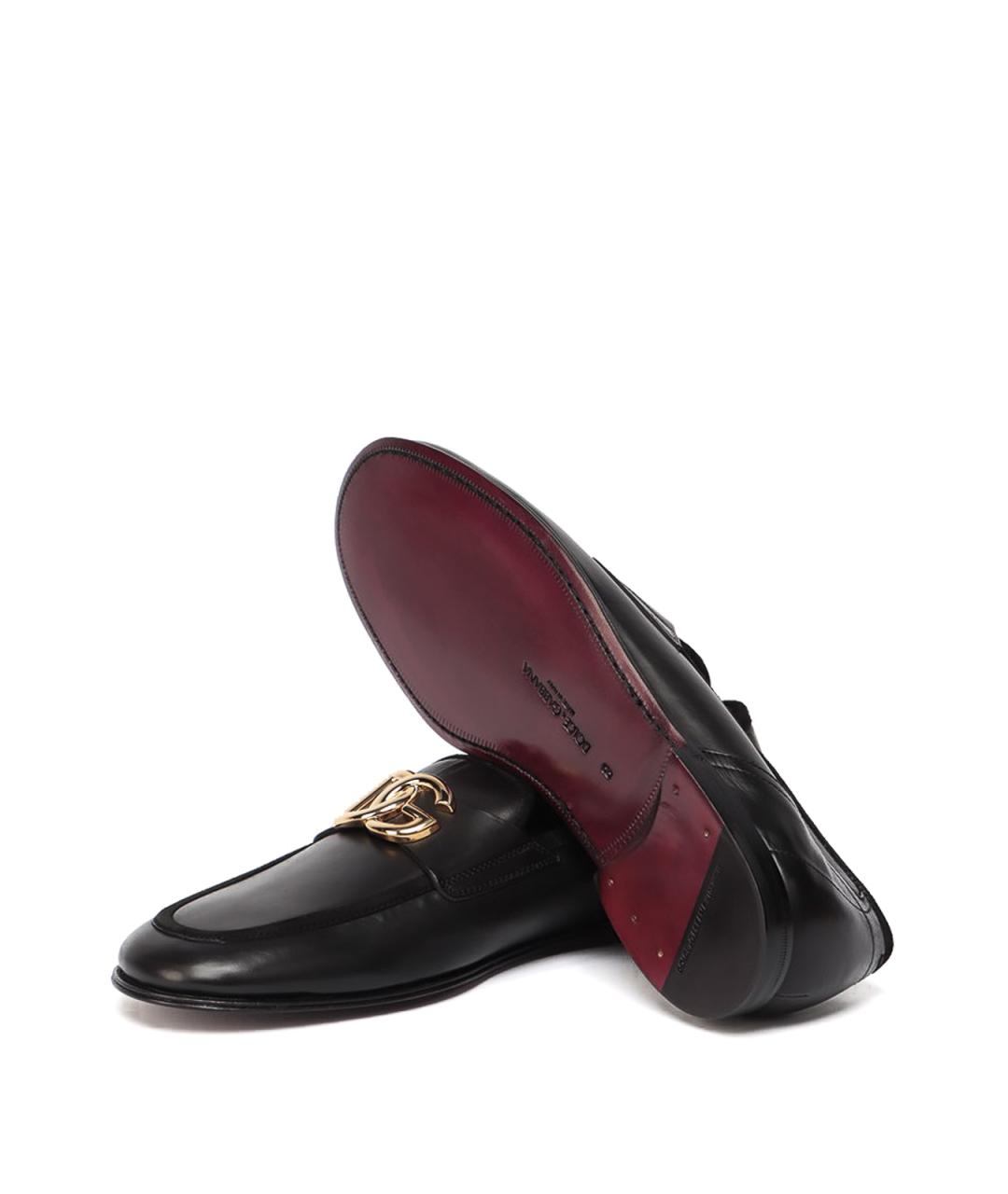 DOLCE&GABBANA Черные кожаные лоферы, фото 6