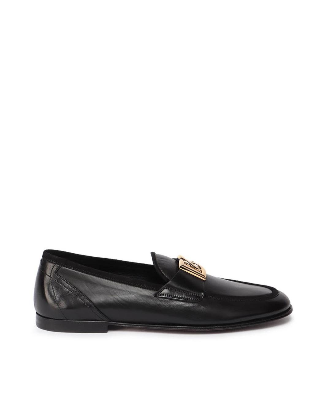DOLCE&GABBANA Черные кожаные лоферы, фото 1