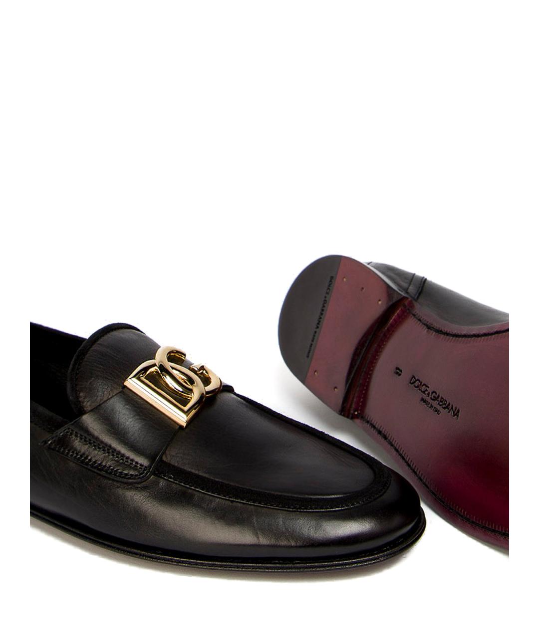 DOLCE&GABBANA Черные кожаные лоферы, фото 4
