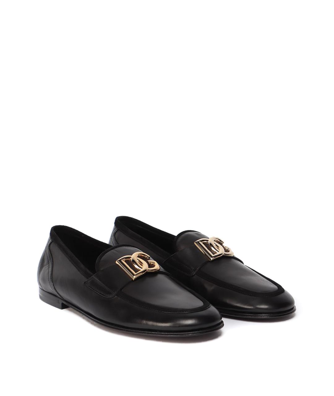 DOLCE&GABBANA Черные кожаные лоферы, фото 2