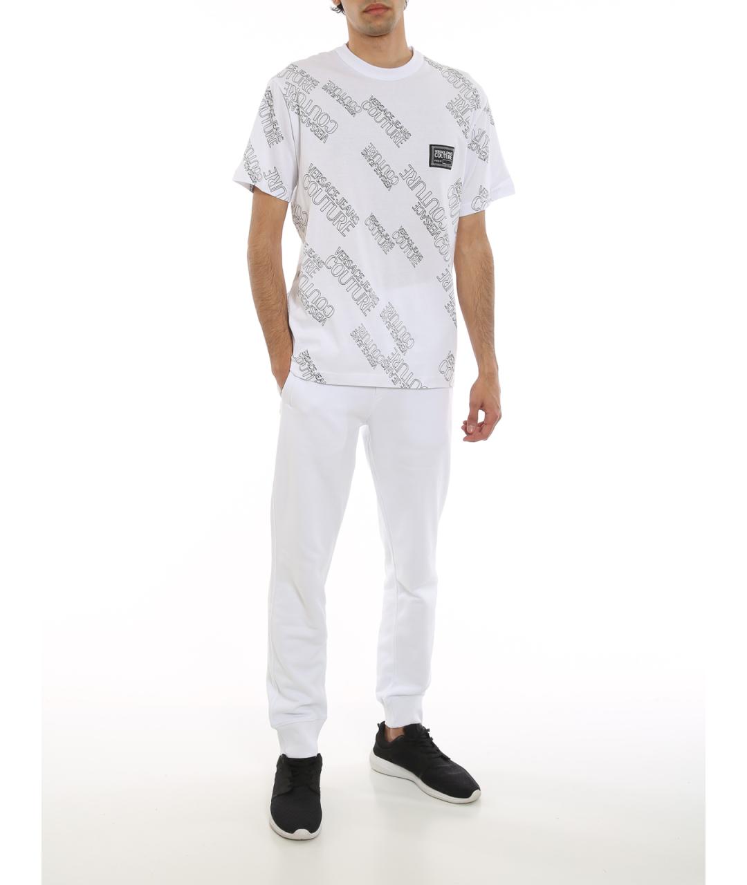 VERSACE JEANS COUTURE Белые хлопковые повседневные брюки, фото 4