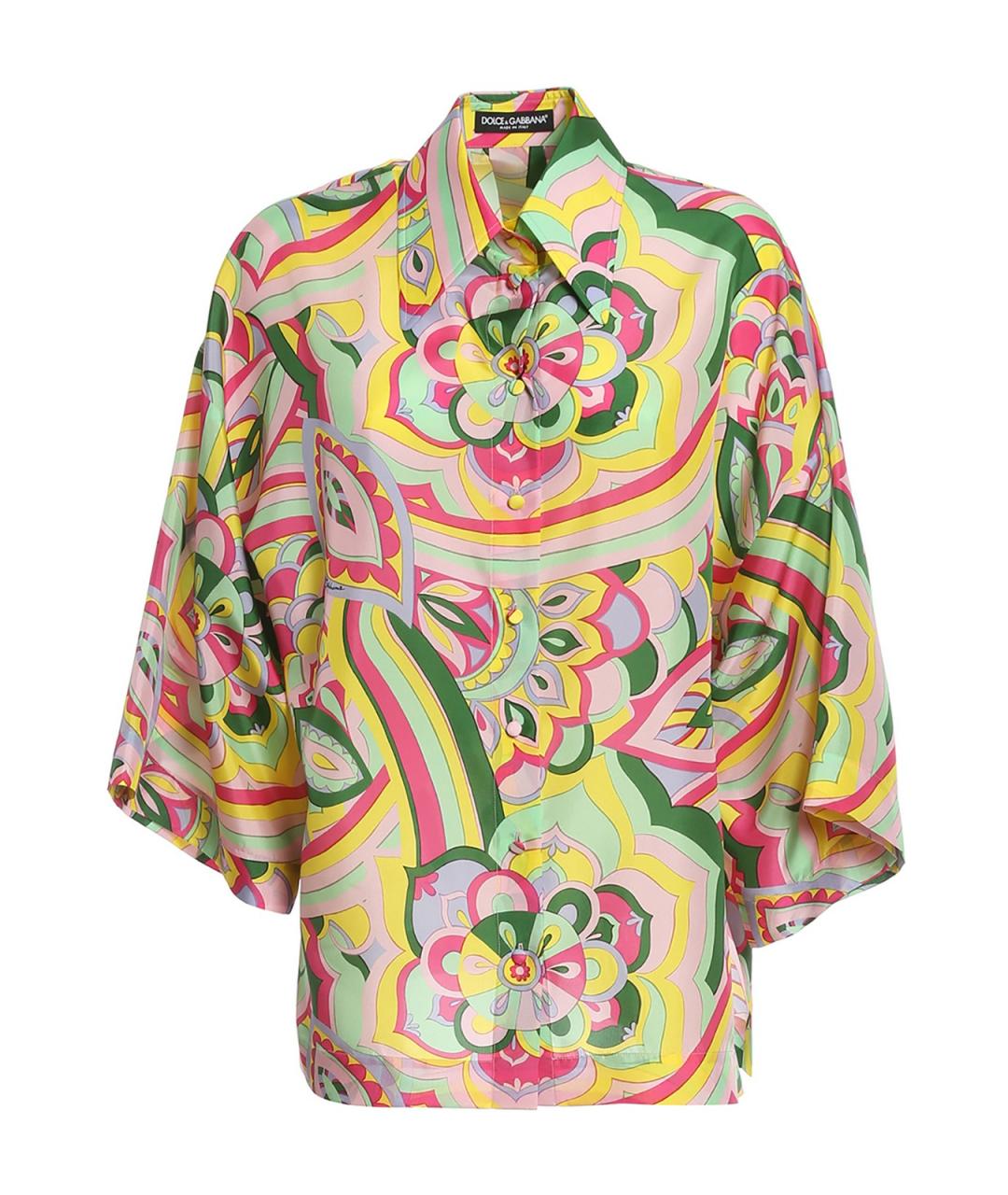 DOLCE&GABBANA Мульти шелковое повседневное платье, фото 1