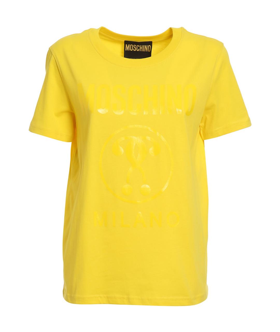 MOSCHINO Желтая хлопковая футболка, фото 1