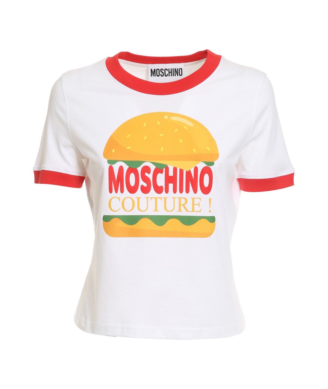 MOSCHINO Белая хлопковая футболка, фото 1