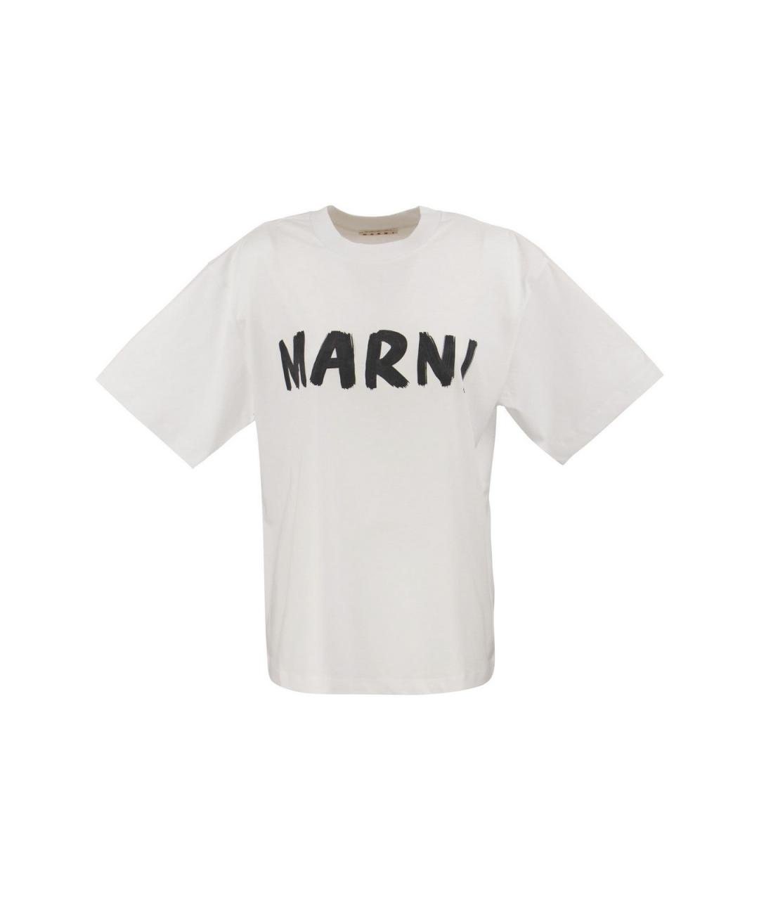 MARNI Белая хлопковая футболка, фото 1