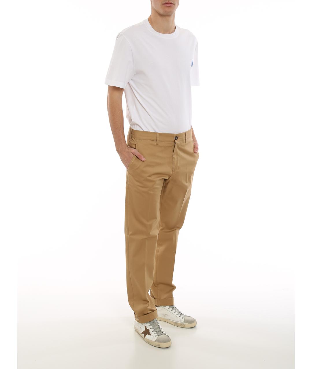 GOLDEN GOOSE Бежевые хлопковые повседневные брюки, фото 4