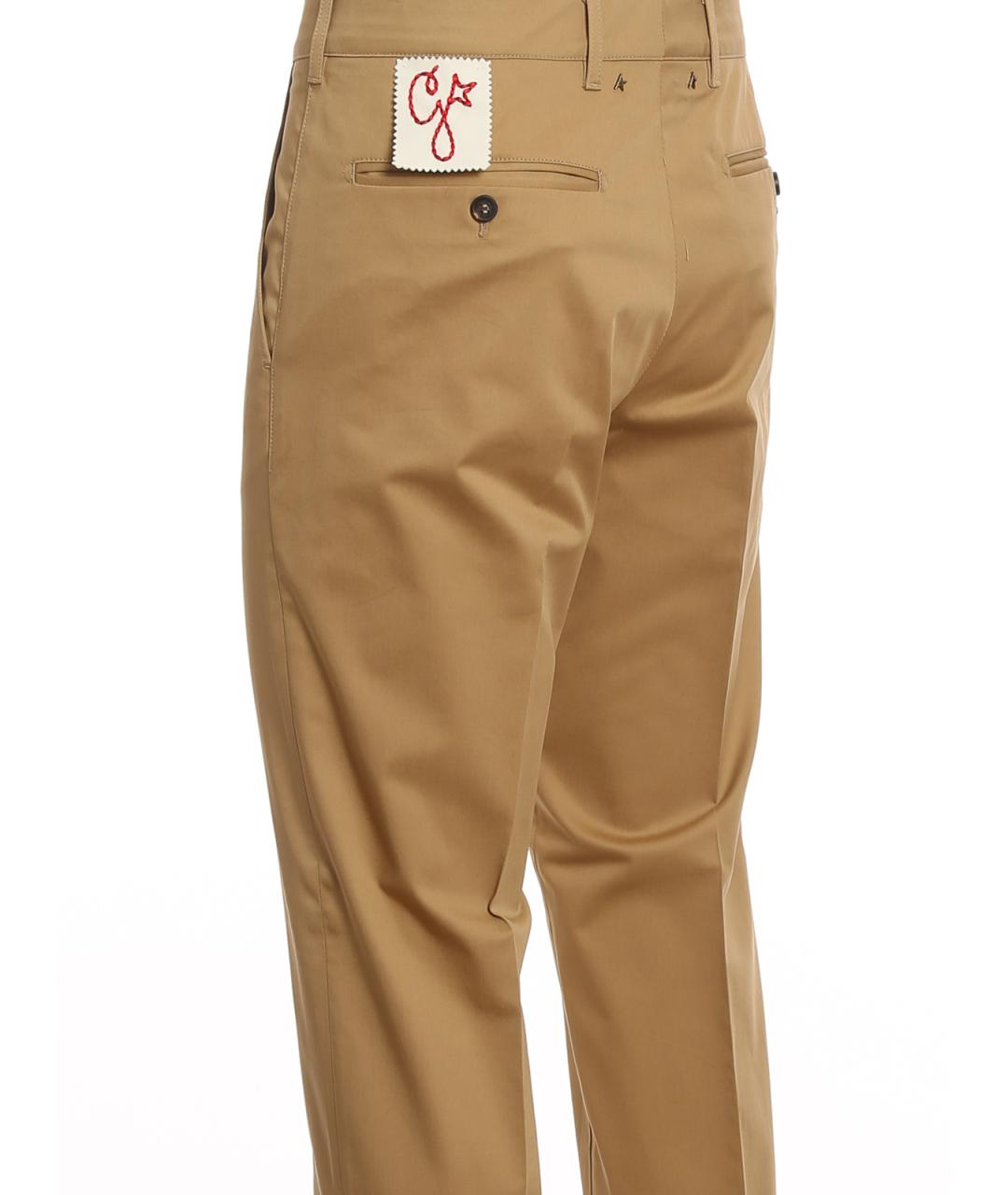 GOLDEN GOOSE Бежевые хлопковые повседневные брюки, фото 3