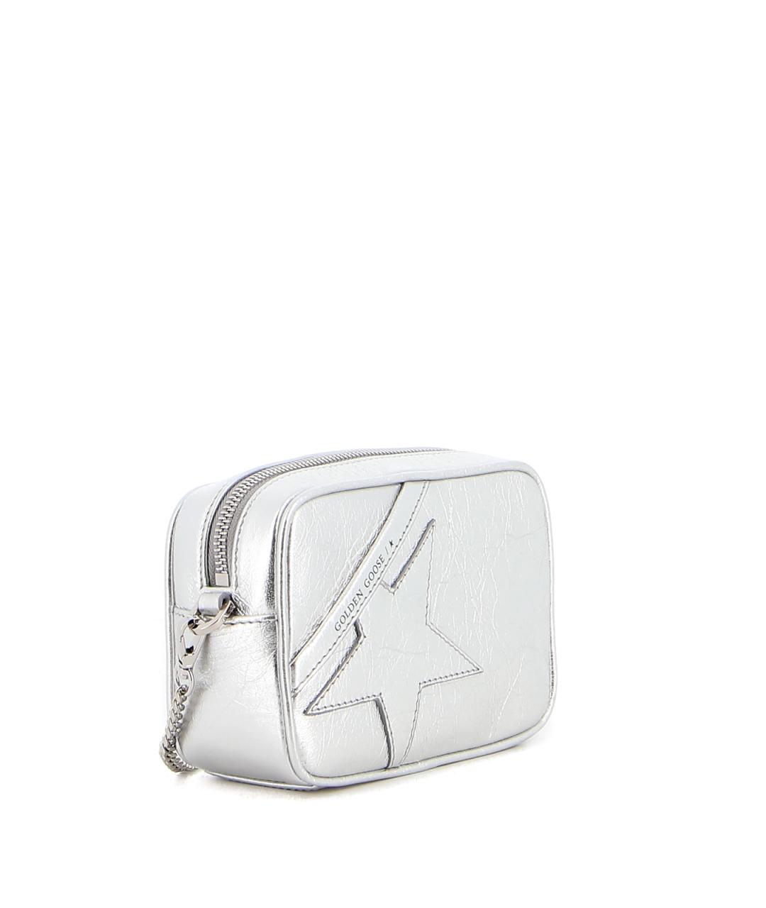 GOLDEN GOOSE DELUXE BRAND Серебряная кожаная сумка через плечо, фото 2