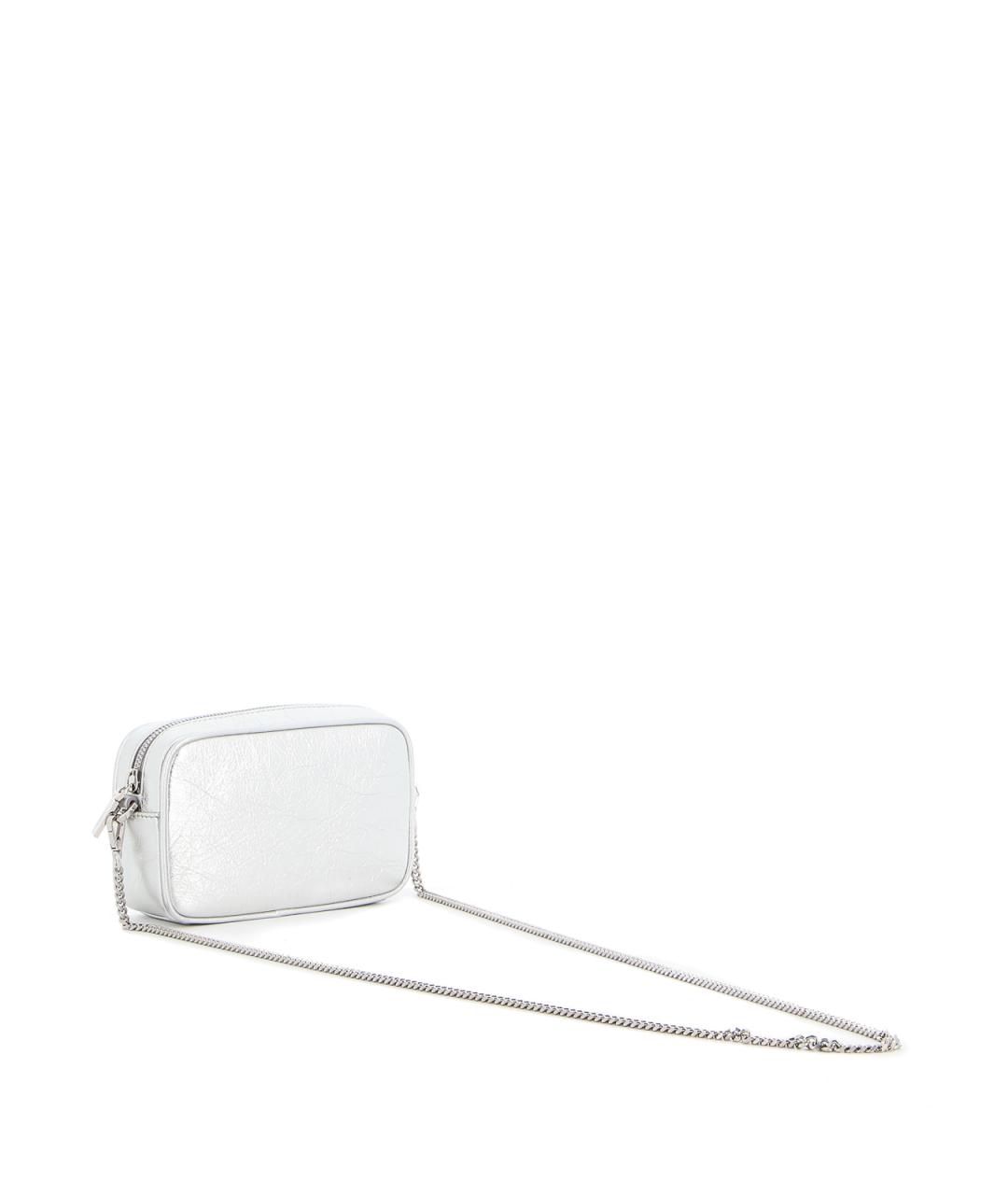 GOLDEN GOOSE DELUXE BRAND Серебряная кожаная сумка через плечо, фото 3