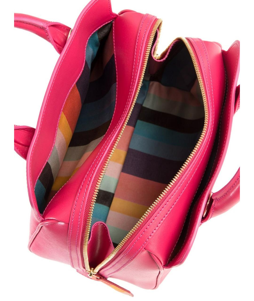 PAUL SMITH Фуксия кожаная сумка с короткими ручками, фото 5