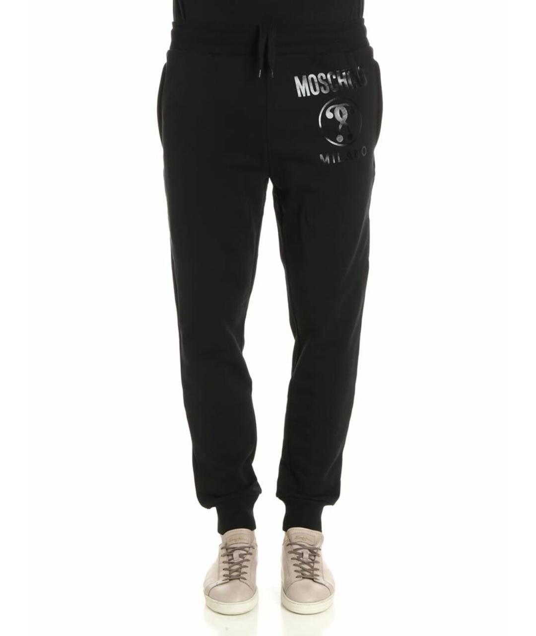 MOSCHINO Черные хлопковые повседневные брюки, фото 1