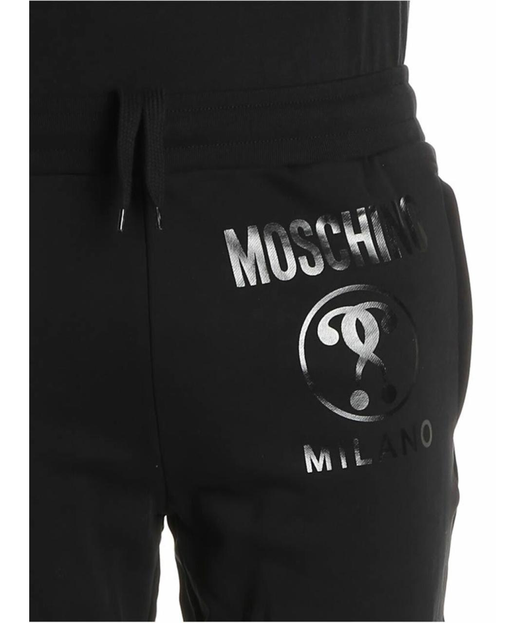 MOSCHINO Черные хлопковые повседневные брюки, фото 4