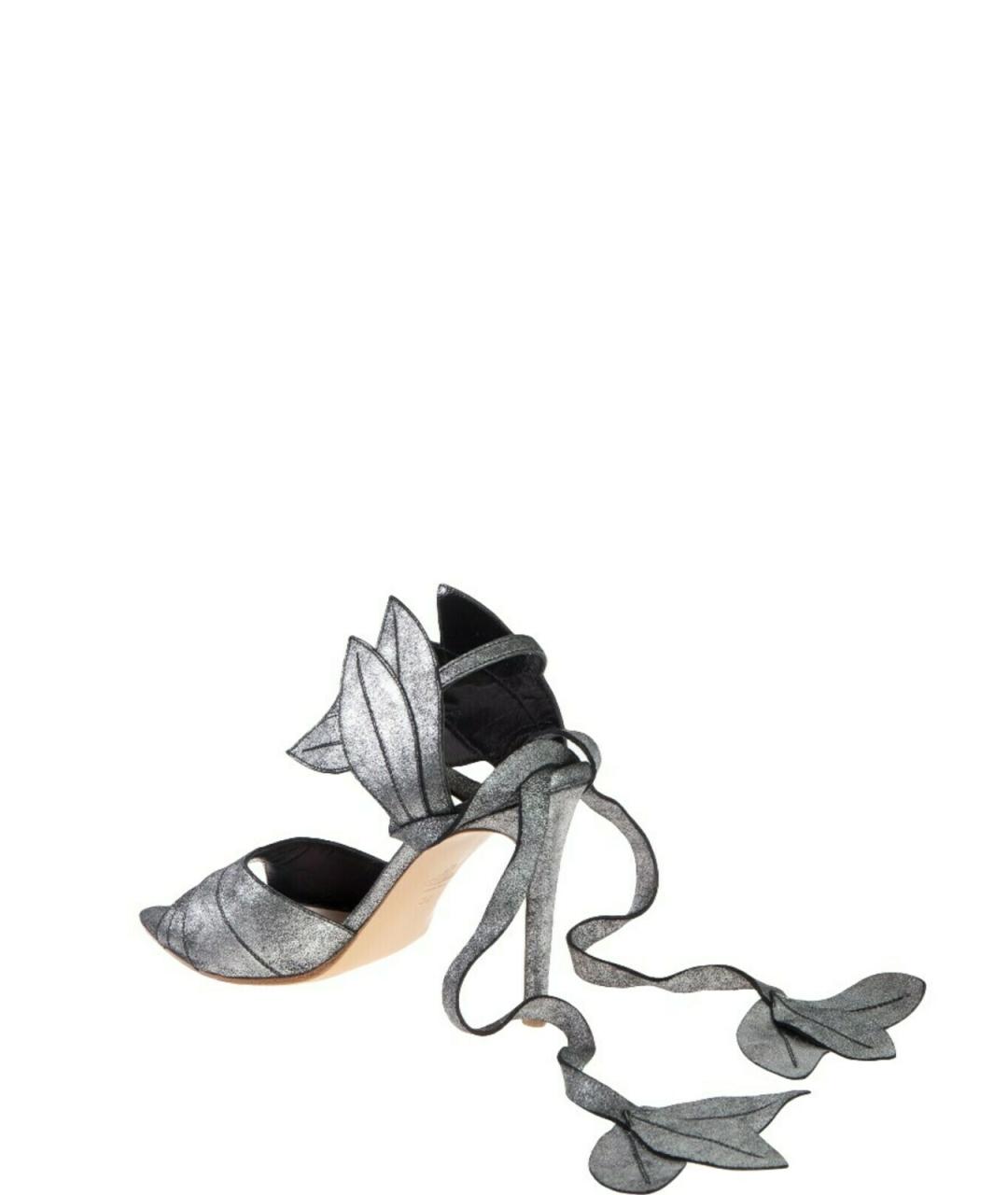 VIVIENNE WESTWOOD Серебряные кожаные сандалии, фото 4