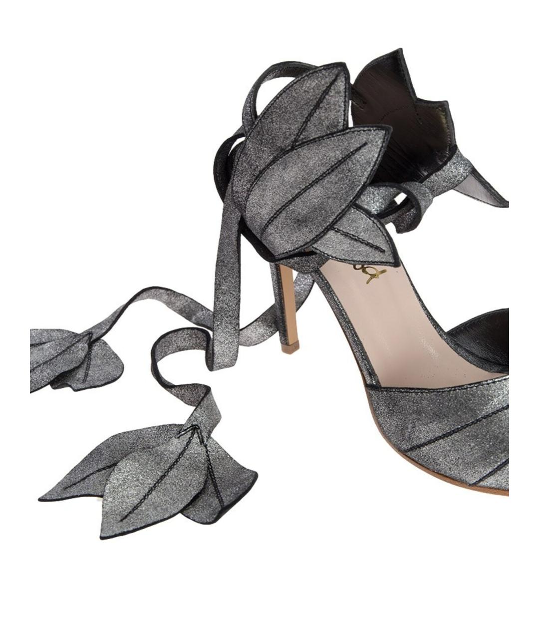 VIVIENNE WESTWOOD Серебряные кожаные сандалии, фото 5