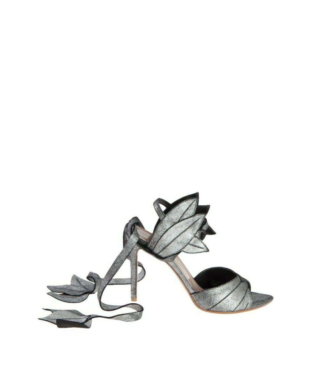 VIVIENNE WESTWOOD Серебряные кожаные сандалии, фото 3