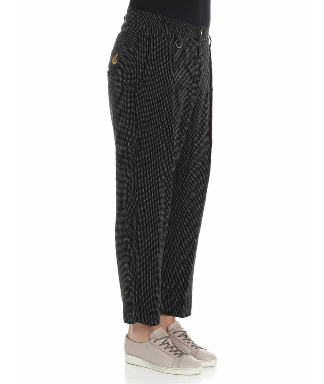 VIVIENNE WESTWOOD Черные льняные повседневные брюки, фото 2