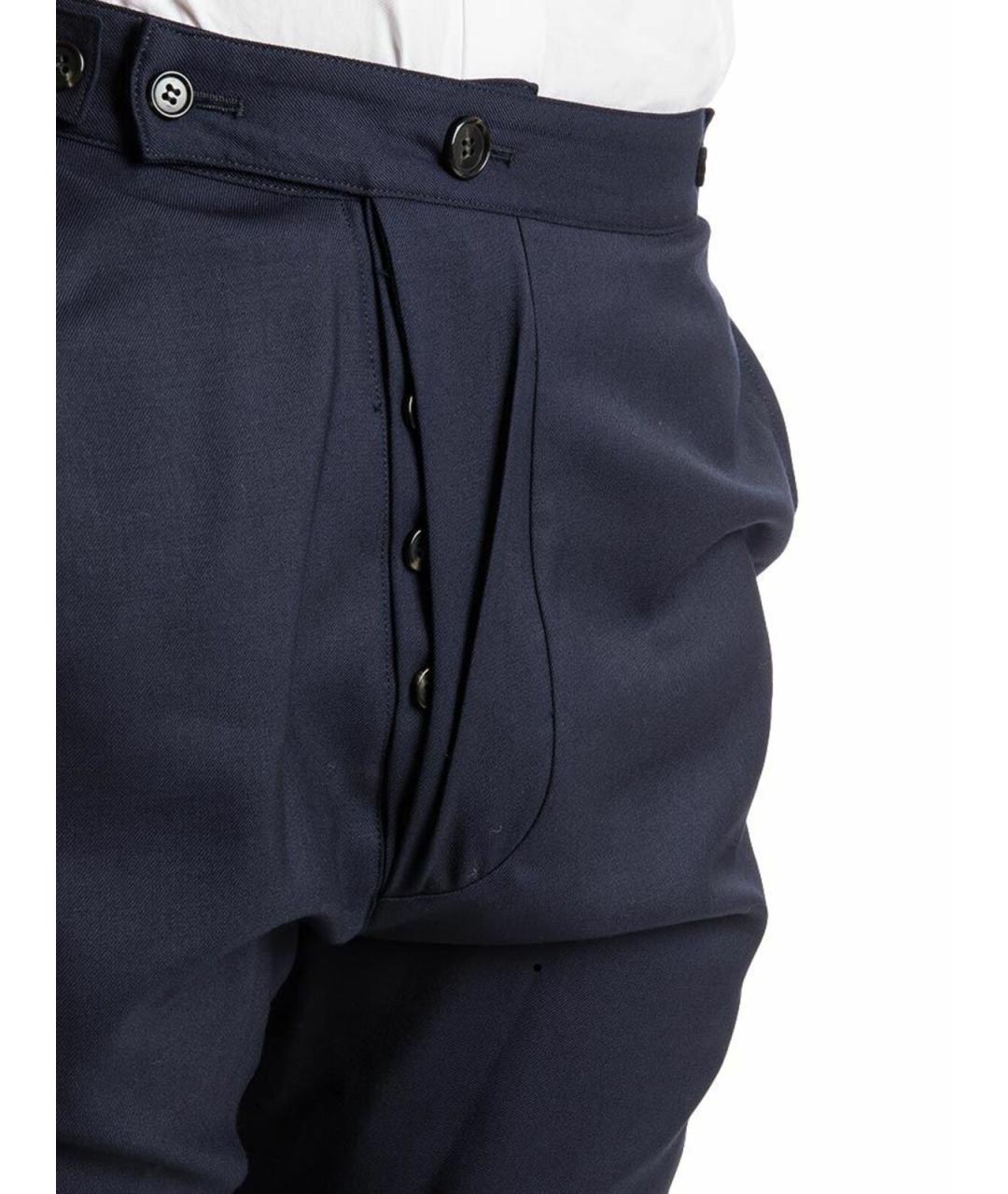 VIVIENNE WESTWOOD Синие хлопковые повседневные брюки, фото 4