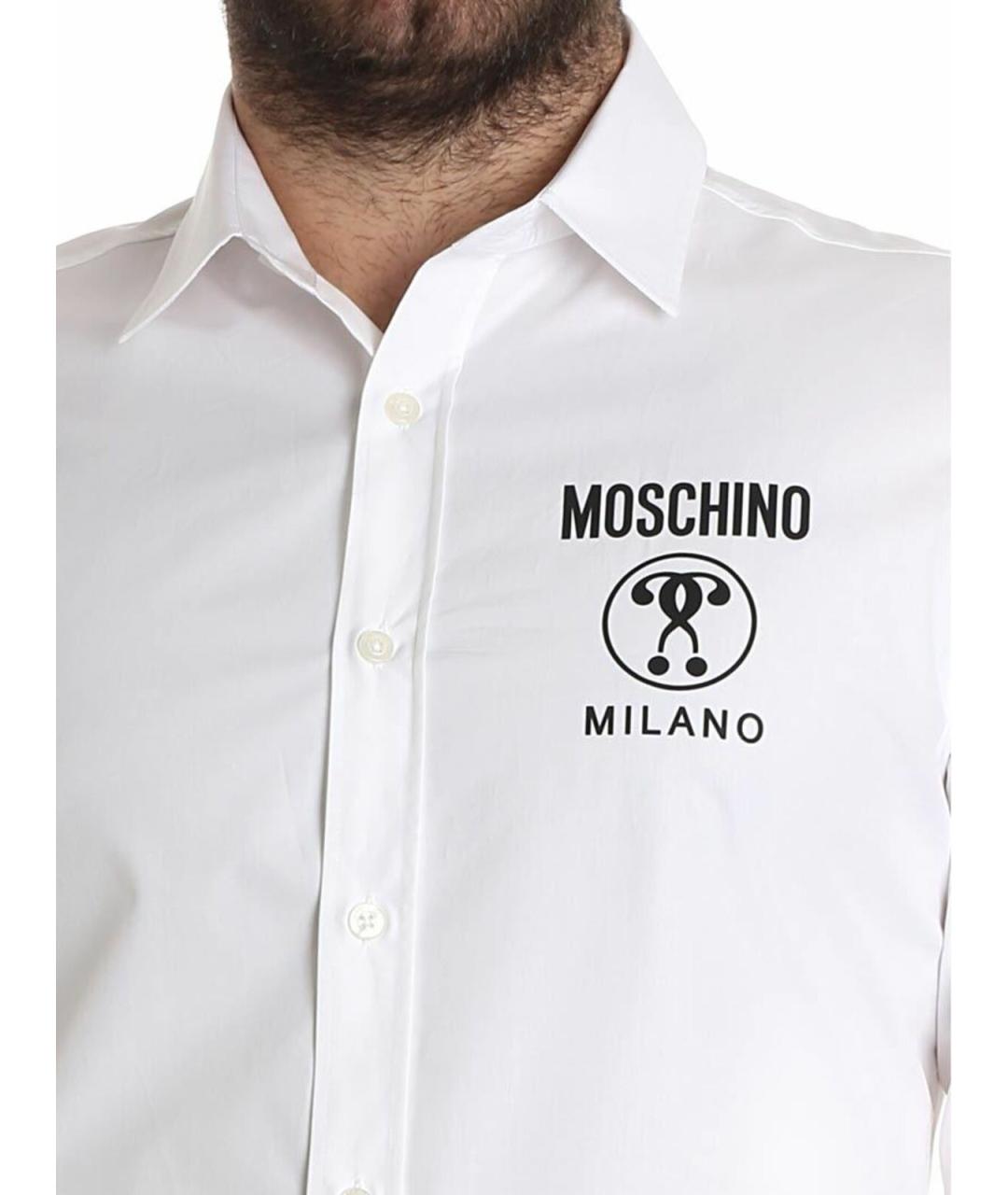 MOSCHINO Белая хлопковая классическая рубашка, фото 4
