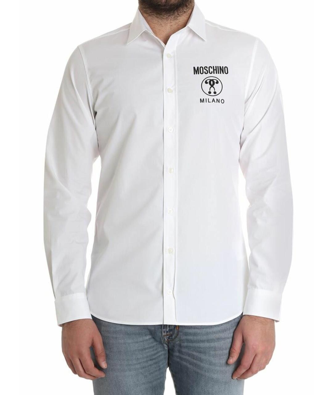 MOSCHINO Белая хлопковая классическая рубашка, фото 1