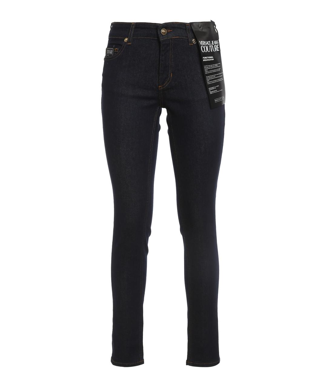 VERSACE JEANS COUTURE Темно-синие хлопковые прямые джинсы, фото 1