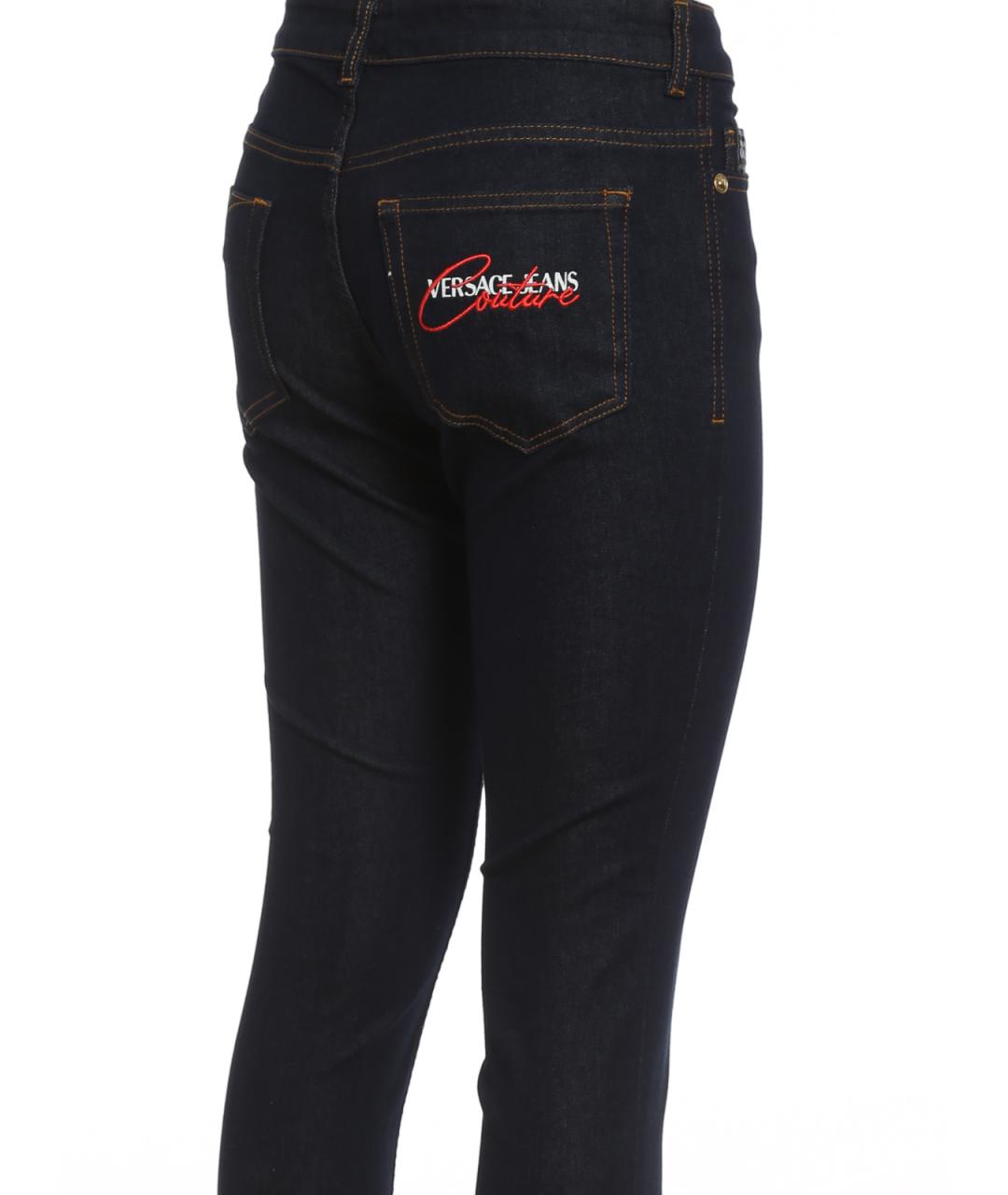 VERSACE JEANS COUTURE Темно-синие хлопковые прямые джинсы, фото 3