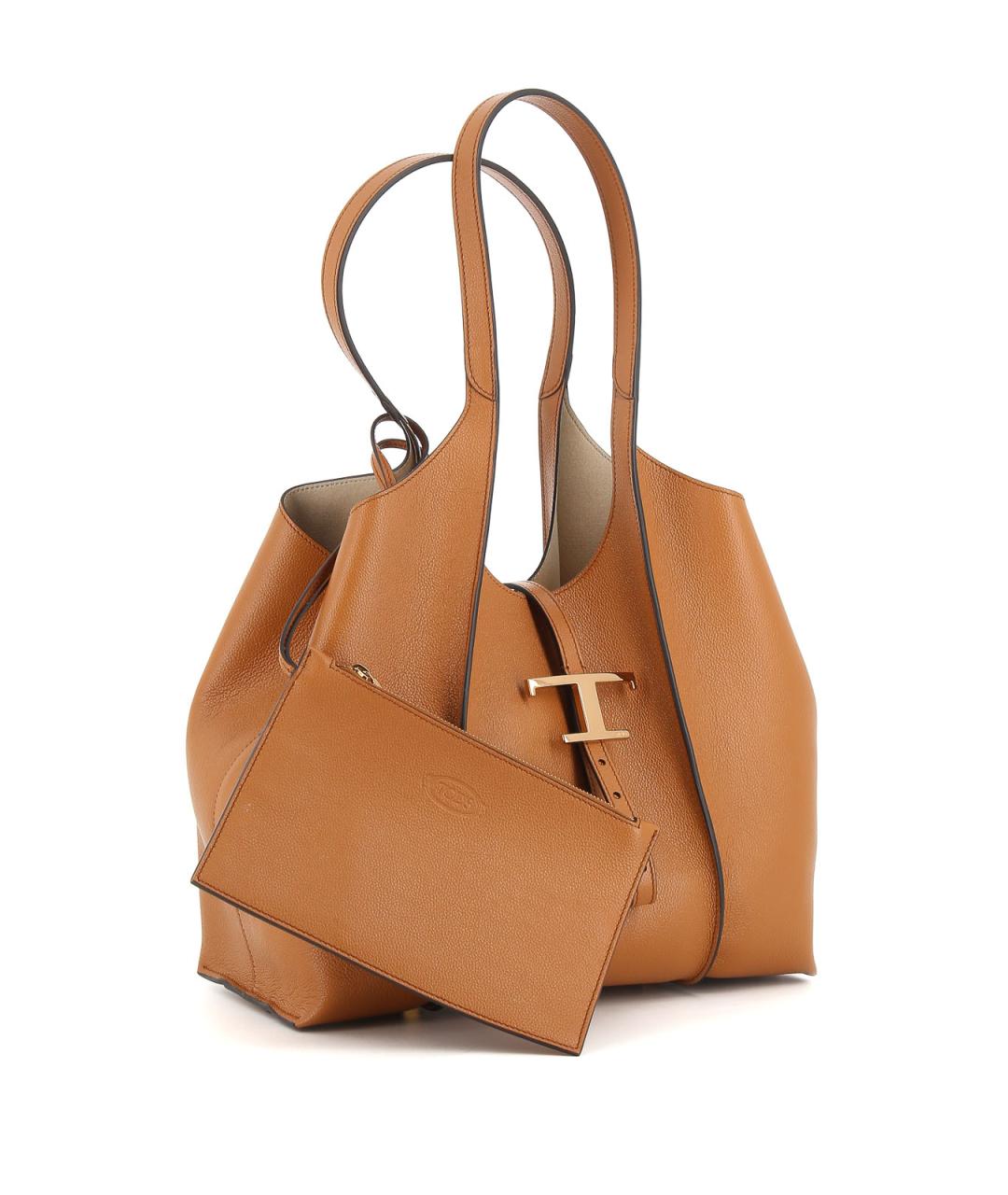 TOD'S Коричневая кожаная сумка тоут, фото 2