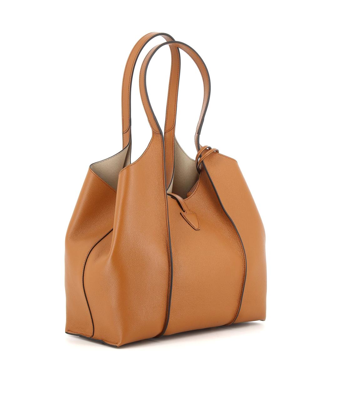 TOD'S Коричневая кожаная сумка тоут, фото 3