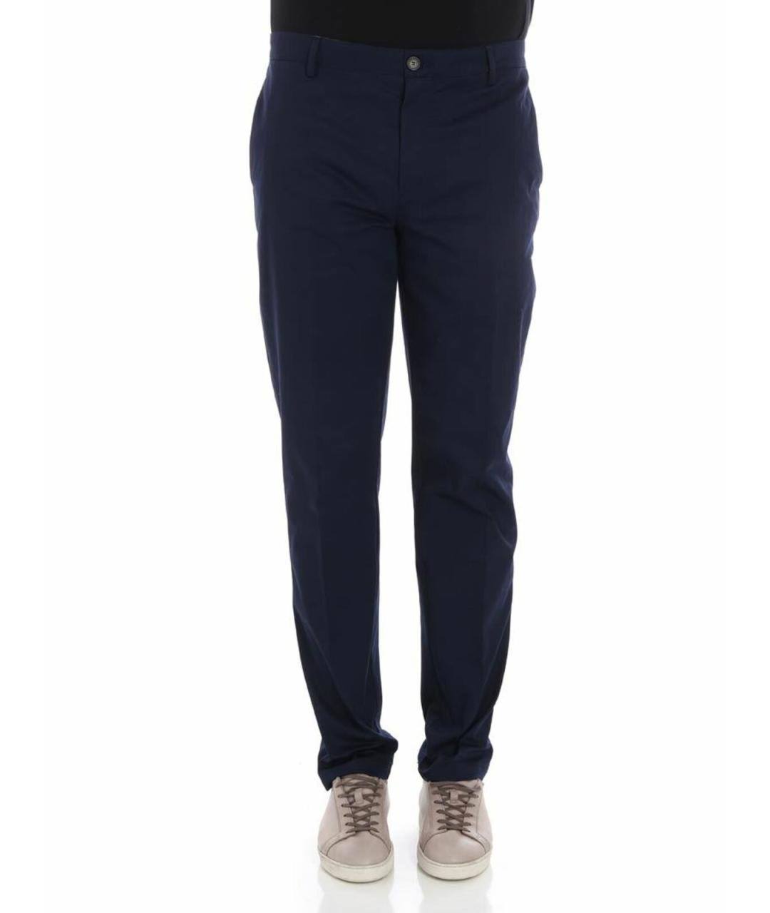 KENZO Синие хлопковые повседневные брюки, фото 1