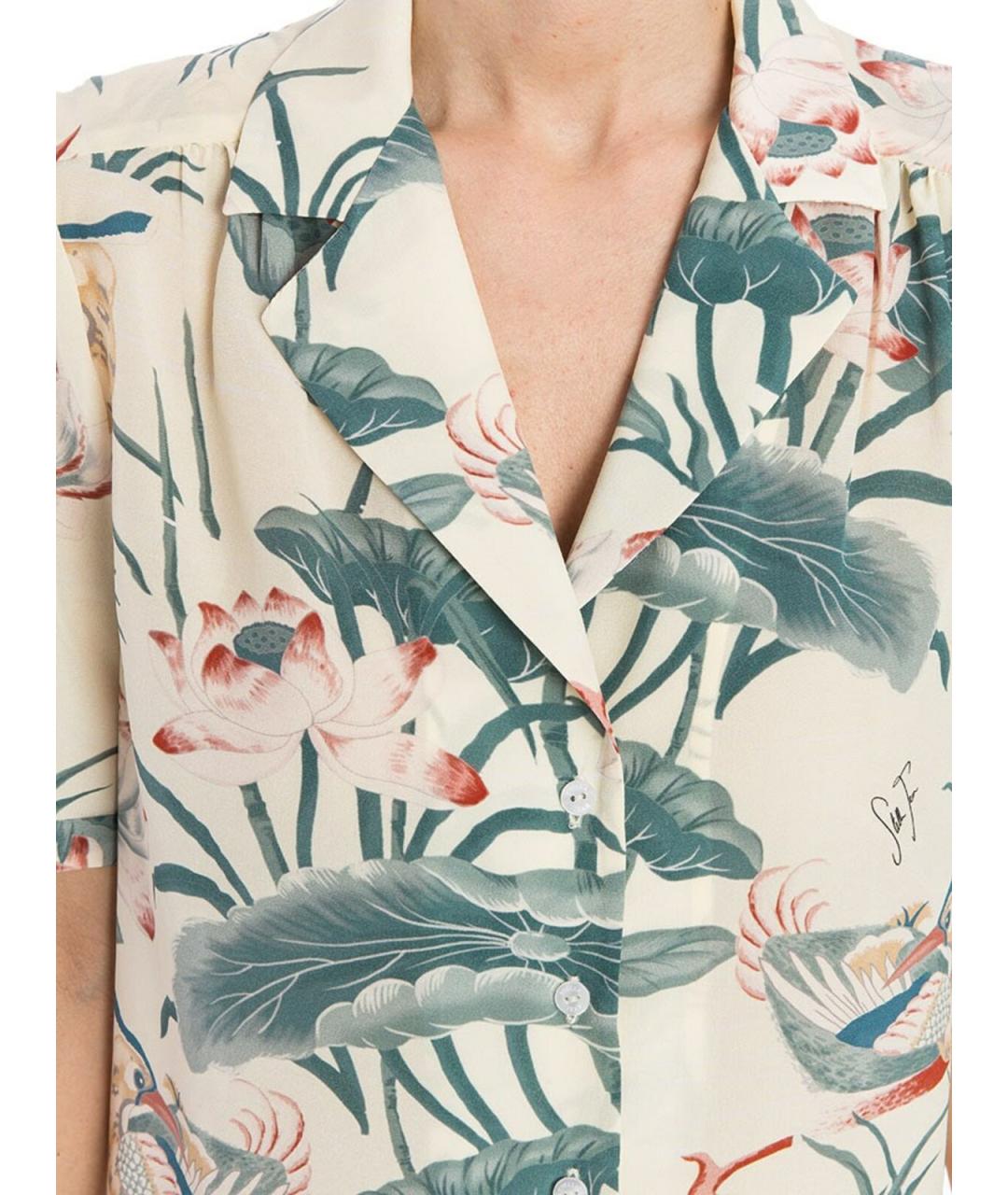 STELLA MCCARTNEY Бежевая шелковая рубашка, фото 4