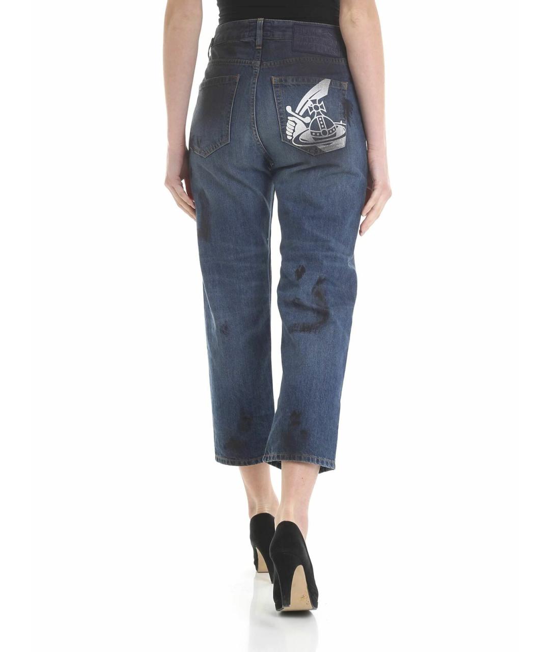 VIVIENNE WESTWOOD Синие хлопковые прямые джинсы, фото 3