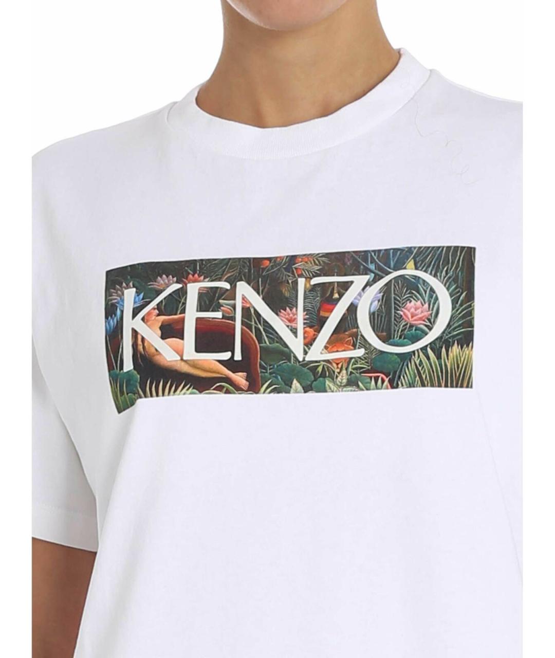 KENZO Белая хлопковая футболка, фото 4