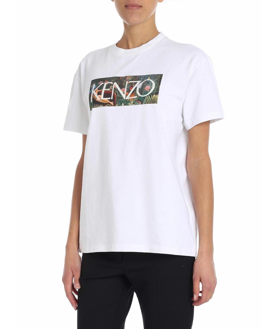 KENZO Белая хлопковая футболка, фото 2