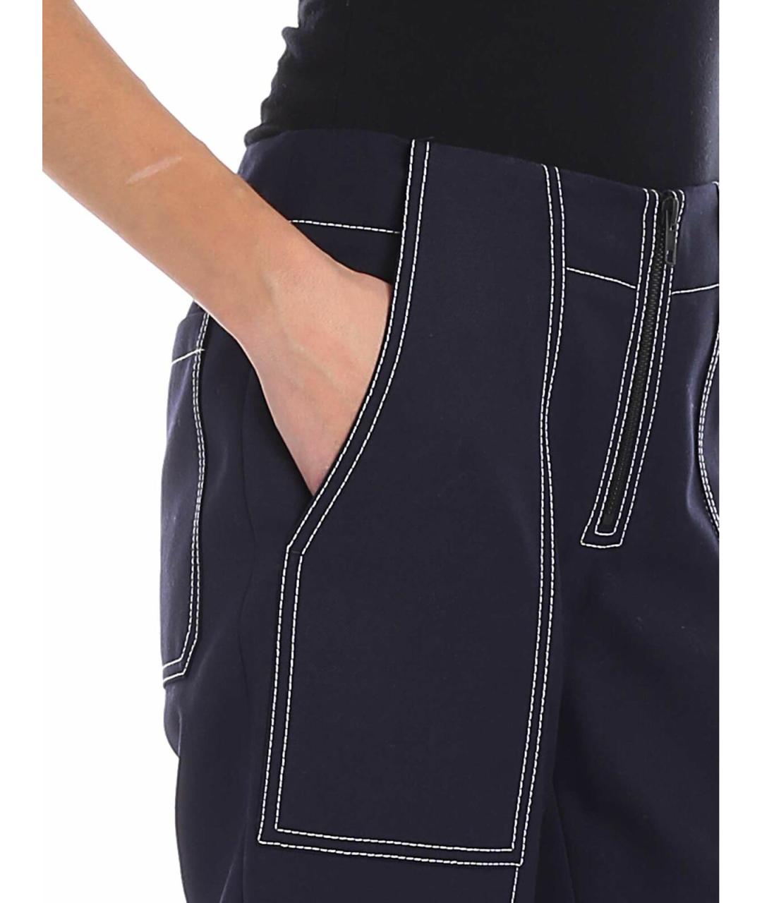 KENZO Синие полиэстеровые брюки широкие, фото 4