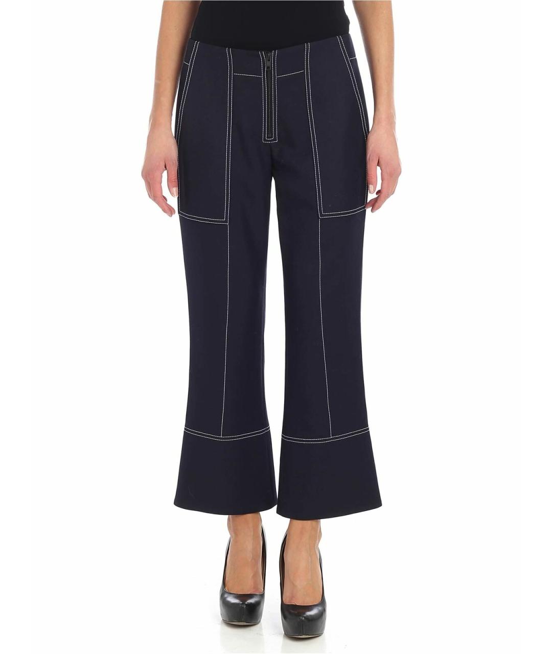 KENZO Синие полиэстеровые брюки широкие, фото 1