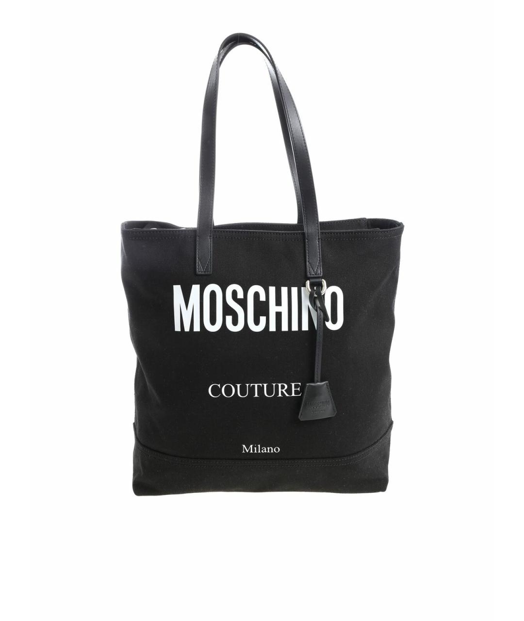 MOSCHINO Черная тканевая сумка тоут, фото 1
