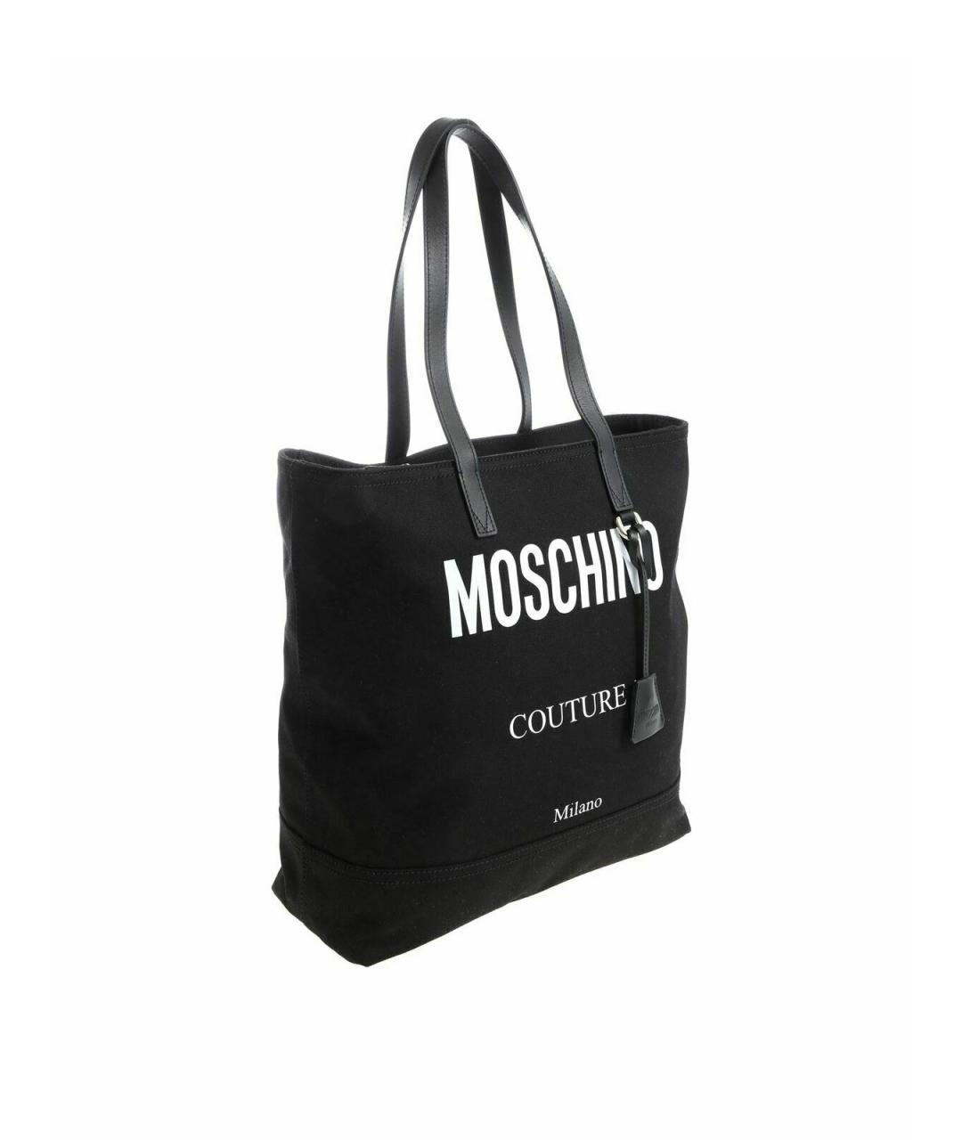 MOSCHINO Черная тканевая сумка тоут, фото 2